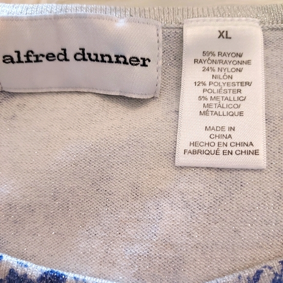 Alfred Dunner Silver Sparkle Snake Print Top with Embellished Neckline: XL - Picture 11 of 11